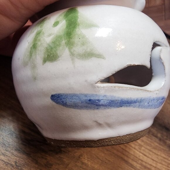 Studio Art Pottery Votive Candle Holder Trees Water and Loon Cut Outs Home Decor - Picture 9 of 10